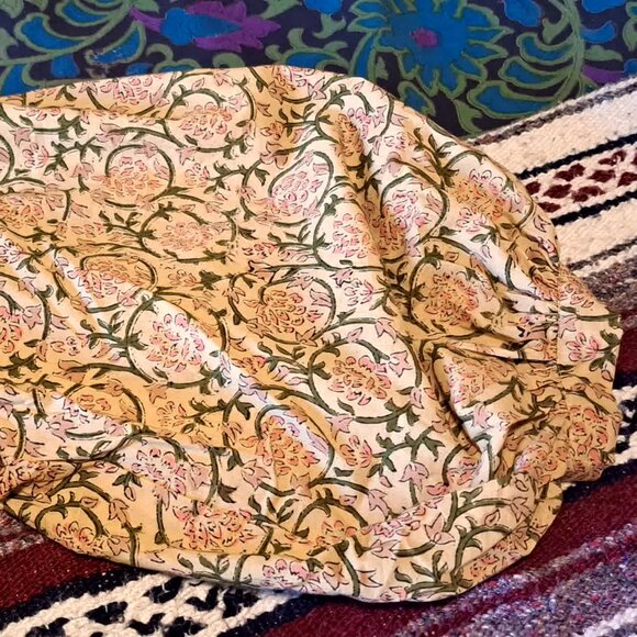 BUNDLE OF TWO M/L Block Print Indian Dresses, Bohemian, flowy and cool, pink/tan - Picture 7 of 10